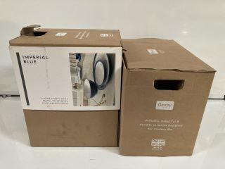 2 X DENBY STONEWARE 12 PIECE SET IMPERIAL BLUE