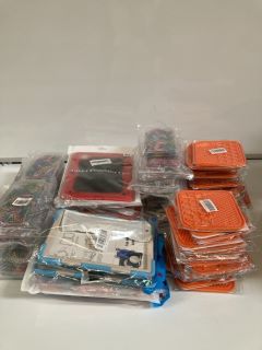 BOX OF ASSORTED ITEMS TO INCLUDE PAPERCLIPS, TABLET CASES