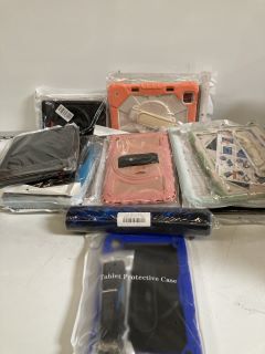 A BOX OF ASSORTED IPAD CASES IN VARIOUS COLOURS AND DESIGNS