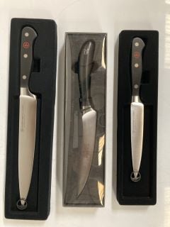 QTY OF ASSORTED KNIVES TO INCLUDE WUSTHOF UTILITY KNIFE (18+ ID MAYBE REQUIRED)