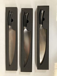 3 X ROCKINGHAM EQUILIBRIUM 10" CHEF'S KNIFE (18+ ID MAYBE REQUIRED)