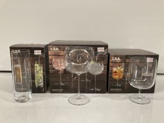 QTY OF ASSORTED LSA INTERNATIONAL ITEMS TO INCLUDE BOROUGH 4 BALLOON GLASSES