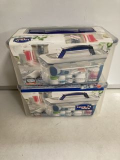 BOX OF ASSORTED GOODS TO INCLUDE FIRST AID KIT BOX, CLASSIC FRIDGE JUG 1.5L