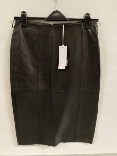 1 X THE WHITE COMPANY LEATHER PENCIL SKIRT BLACK SIZE 12 TOTAL RRP £189