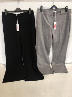 1 X THE WHITE COMPANY WOOL-RICH ELASTIC-BACK TAPERED TROUSERS SIZE 16, TO ALSO INCLUDE CREPE WIDE LEG TROUSER BLACK SIZE 14 TOTAL RRP £229