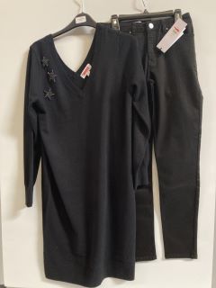 1 X THE WHITE COMPANY SYMONS 28 INCH SIZE 4, TO ALSO INCLUDE THE WHITE COMPANY ORGANIC COTTON WOOL EMBELLISHED KNIT DRESS BLACK SIZE 10 TOTAL RRP £160