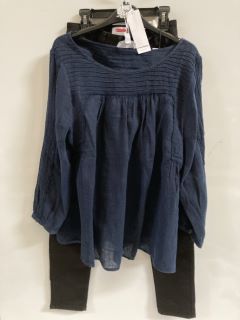 1 X THE WHITE COMPANY LINEN GAUZE PINTUCK BLOUSE TOP NAVY SIZE 12, TO ALSO INCLUDE THE WHITE COMPANY SYMONS 28 INCH SIZE 4 TOTAL RRP £187