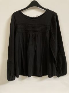 2 X THE WHITE COMPANY JERSEY LACE INSERT BOHO TOP BLACK SIZE 8 TOTAL RRP £138