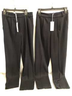 1 X THE WHITE COMPANY WOOL-RICH ELASTIC-BLACK TAPERED TROUSERS NAVY SIZE 8 TOTAL RRP £238