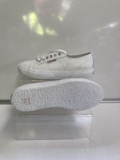 1 X SUPERGA TUMBLE EFGLU WHITE UK 5 1/2, TO ALSO INCLUDE SUPERGA TUMBLED LEATHER UK 6 TOTAL RRP £130