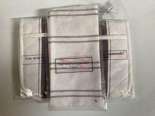 A BOX OF THE WHITE COMPANY ITEMS TO INCLUDE STRIPE TEA TOWEL IN WHITE - TOTAL RRP £104