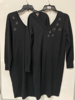 QTY OF THE WHITE COMPANY ITEMS TO INCLUDE COTTON WOOL EMBELLISHED KNIT DRESS BLACK SIZE 12 TOTAL RRP £258