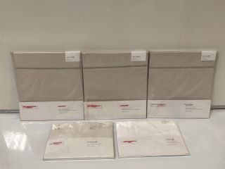 THE WHITE COMPANY SQUARE EVESHAM OXFORD PILLOWCASE, TOULON STANDARD OXFORD PILLOWCASE AND 3 X THE WHITE COMPANY SINGLE SAVOY FLAT SHEET TOTAL RRP £281