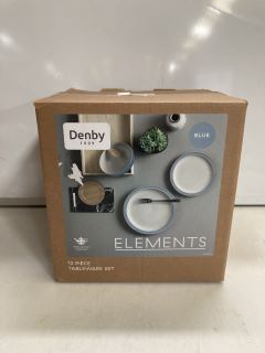 QTY OF ASSORTED ITEMS TO INCLUDE DENBY 1809 ELEMENTS 12 PIECE TABLEWARE BLUE