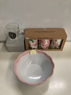 QTY OF ASSORTED ITEMS TO INCLUDE EMMA BRIDGEWATER PINK ROSES STORAGE CADDIES