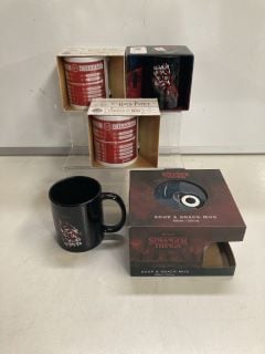 QTY OF ASSORTED ITEMS TO INCLUDE NETFLIX STRANGER THINGS EVERYDAY MUGS