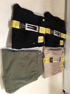 BOX OF ASSORTED GOODS TO INCLUDE BUFFALO DAVID BITTON CARGO PANTS (UK 10)