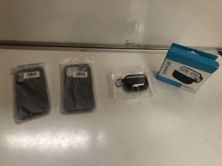 BOX OF ASSORTED GOODS TO INCLUDE PHONE CASE, HARD-SHELL FOR AIRPODS PRO