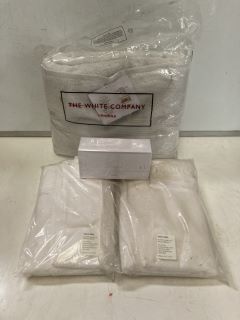 QTY OF ASSORTED THE WHITE COMPANY ITEMS TO INCLUDE LUXURY EGYPTIAN COTTON PLATINUM SUPER JUMBO TOTAL RRP £106