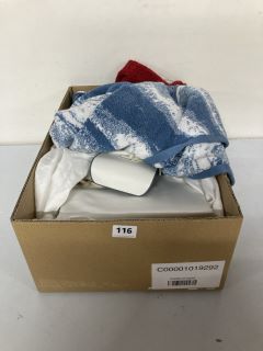 BOX OF ASSORTED ITEMS INC LOFT SPA TOWEL