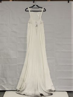 WHISTLES LINA LACE INSERT WHITE WEDDING DRESS - SIZE: 8 - RRP.£499