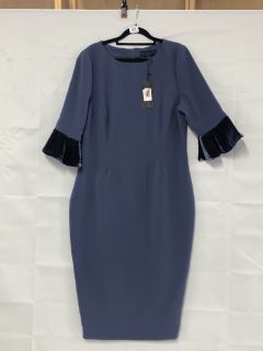 HELEN MCALINDEN MILLY HYDRANGEA BLUE DRESS - SIZE: 16 - RRP.£339