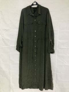 PHASE EIGHT TANA MIDI KHAKI SHIRT DRESS - SIZE: 18 - RRP.£110