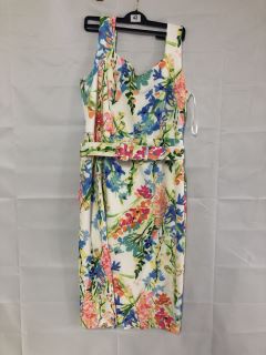 PHASE EIGHT SERINA MIDI IVORY MULTI DRESS - SIZE:14 - RRP.£129