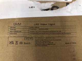 LED VIDEO LIGHT MODEL: GVM-P805-11