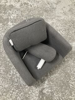 YAHEETECH MODERN VELVET ARMCHAIR (DARK GREY)