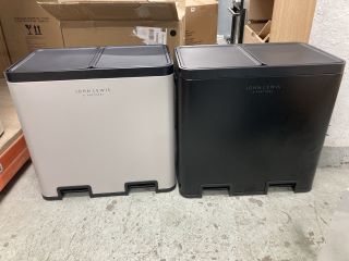 2 X TRIPLE COMPARTMENT JOHN LEWIS KITCHEN BINS