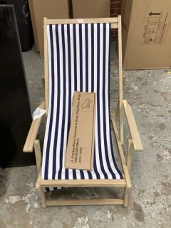 JOHN LEWIS WOOD DECKCHAIR AND STRIPED SLING