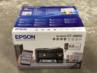 EPSON ECOTANK INK TANK SYSTEM PRINTER MODEL ET-4800 SEALED RRP £320