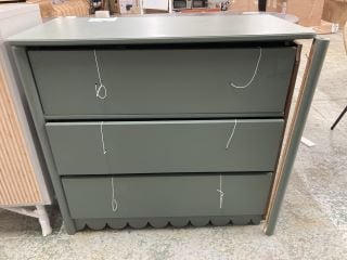 JOHN LEWIS THREE DRAWER CHEST IN GREEN