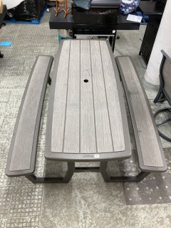 LIFETIME SIX SEATER PICNIC TABLE AND BENCHES