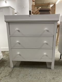 JOHN LEWIS WILTON THREE DRAWER CHEST AND CHANGER IN WHITE