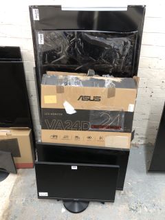 2 X ASSORTED TVS TO INC TOSHIBA 55"(SMASHED/SALVAGE/SPARES) +ASUS 24" MONITOR MODEL VA24DCP (WITH STAND,NO POWER SUPPLY,SCRATCH ON SCREEN,POWER FAULT,SCREEN FAULT,WITH BOX)