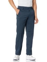 QTY OF ITEMS TO INLCUDE BOX OF APPROX 30 X ASSORTED CLOTHES TO INCLUDE ESSENTIALS MEN'S STRAIGHT-FIT STRETCH GOLF TROUSERS, NAVY, 32W / 33L, ESSENTIALS WOMEN'S MID-RISE SLIM-FIT 5-INCH INSEAM CHINO S
