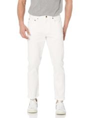 QTY OF ITEMS TO INLCUDE BOX OF APPROX 30 X ASSORTED CLOTHING TO INCLUDE ESSENTIALS MEN'S SLIM-FIT JEANS, BRIGHT WHITE, 32W / 28L, ESSENTIALS MEN'S SKINNY-FIT CASUAL STRETCH CHINO TROUSER, WASHED RED,