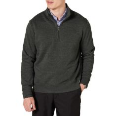 QTY OF ITEMS TO INLCUDE 15 X ESSENTIALS MEN'S QUARTER-ZIP POLAR FLEECE JACKET, LIGHT GREY HEATHER, L, ESSENTIALS MEN'S QUARTER-ZIP POLAR FLEECE JACKET, CHARCOAL HEATHER, XXL.