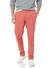 QTY OF ITEMS TO INLCUDE BOX OF APPROX 30 X ASSORTED CLOTHES TO INCLUDE ESSENTIALS MEN'S SKINNY-FIT CASUAL STRETCH CHINO TROUSER, WASHED RED, 28W / 29L, ESSENTIALS MEN'S STRAIGHT-FIT CASUAL STRETCH CH