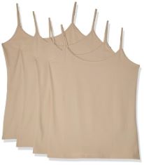 QTY OF ITEMS TO INLCUDE BOX OF APPROX 25 X ASSORTED CLOTHES TO INCLUDE ESSENTIALS WOMEN'S SLIM-FIT CAMISOLE, PACK OF 4, BEIGE, XXL, ESSENTIALS MEN'S QUARTER-ZIP POLAR FLEECE JACKET, OATMEAL HEATHER,