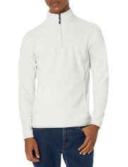 QTY OF ITEMS TO INLCUDE BOX OF APPROX 15 X ASSORTED FLEECES TO INCLUDE ESSENTIALS MEN'S QUARTER-ZIP POLAR FLEECE JACKET, LIGHT GREY HEATHER, XXL, ESSENTIALS MEN'S QUARTER-ZIP POLAR FLEECE JACKET, OAT