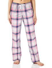 49 X ESSENTIALS WOMEN'S POPLIN SLEEP TROUSERS, PINK PLAID, M.