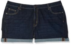 35 X ESSENTIALS WOMEN'S 4" DENIM SHORT, DARK WASH, 12-14.