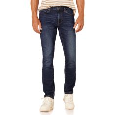 QTY OF ITEMS TO INLCUDE BOX OF APPROX 25 X ASSORTED CLOTHES TO INCLUDE ESSENTIALS MEN'S SLIM-FIT JEANS, DARK BLUE VINTAGE, 28W / 30L, ESSENTIALS MEN'S SLIM-FIT JEANS, DARK INDIGO, 36W / 31L.