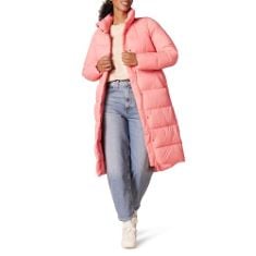 QTY OF ITEMS TO INLCUDE BOX OF APPROX 12 X ASSORTED COATS TO INCLUDE ESSENTIALS WOMEN'S LIGHTWEIGHT WATER-RESISTANT LONGER LENGTH COCOON PUFFER COAT, PINK, M, ESSENTIALS WOMEN'S RELAXED FIT MOCK-NECK