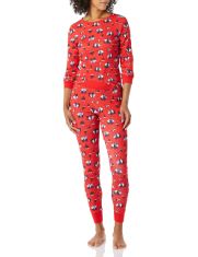 23 X ESSENTIALS WOMEN'S SNUG-FIT COTTON PYJAMA SET - DISCONTINUED COLOURS, PANDA, M.