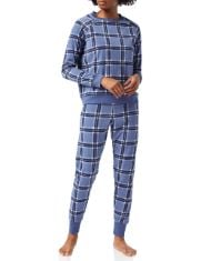 17 X IRIS & LILLY WOMEN'S FLEECE PYJAMA SET, CORNFLOWER BLUE WHITE CHECKED, 12.