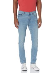 QTY OF ITEMS TO INLCUDE BOX OF APPROX 20 X ASSORTED JEANS TO INCLUDE ESSENTIALS MEN'S SKINNY-FIT COMFORT STRETCH JEAN (PREVIOUSLY GOODTHREADS), LIGHT BLUE, 29W / 32L, ESSENTIALS MEN'S SKINNY-FIT COMF